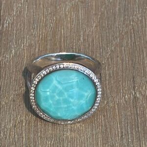 Ippolita Rock Candy Lollipop Diamonds Turquoise and Silver Statement Ring